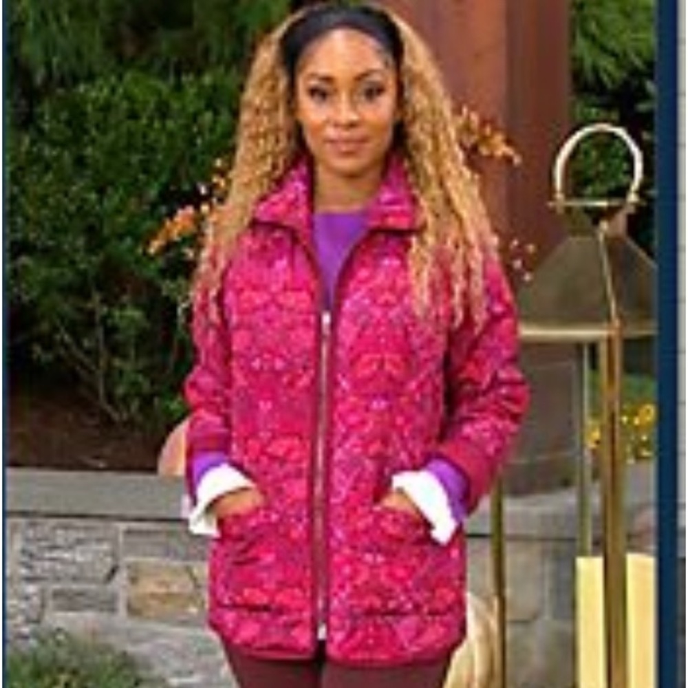 Isaac Mizrahi Merlot Berry Reversible Barn Coat Large